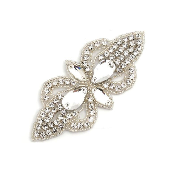 Rhinestone Bridal Applique: Iron-On Patch for Wedding Dress