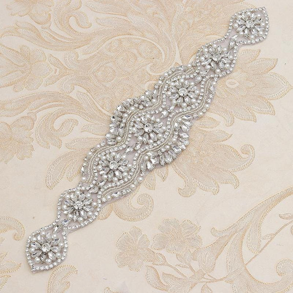Rhinestone Bridal Applique: Iron-On Patch for Wedding Dress