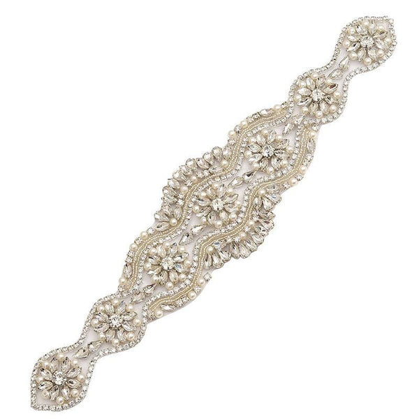 Rhinestone Bridal Applique: Iron-On Patch for Wedding Dress