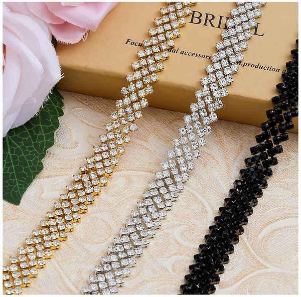 Rhinestone Bridal Dress Trim: Sparkling Wedding Sash Accessory