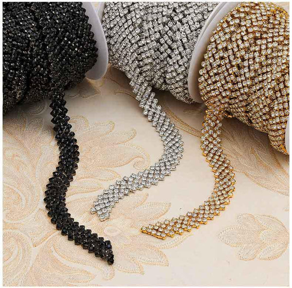 Rhinestone Bridal Dress Trim: Sparkling Wedding Sash Accessory