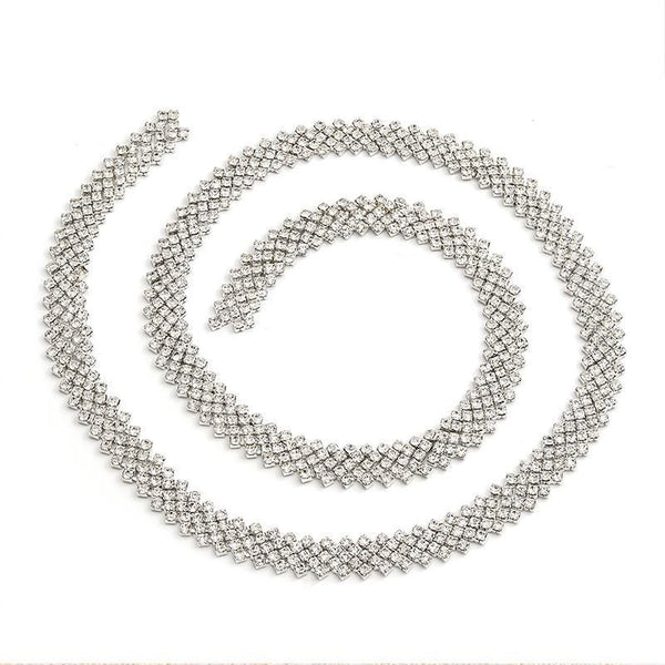 Rhinestone Bridal Dress Trim: Sparkling Wedding Sash Accessory