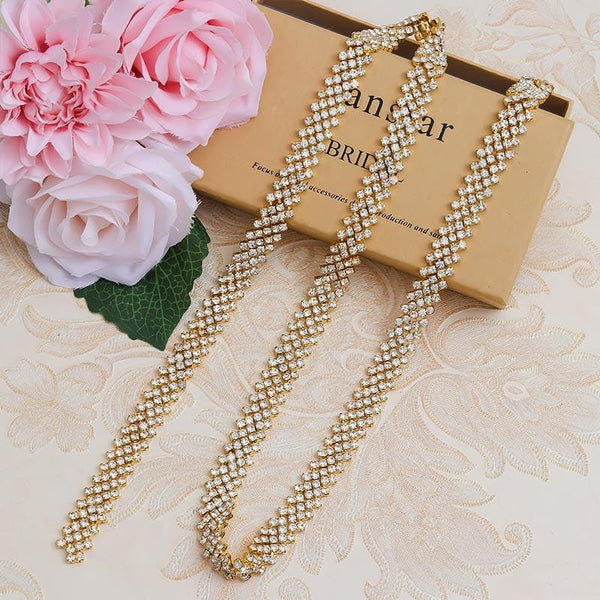 Rhinestone Bridal Dress Trim: Sparkling Wedding Sash Accessory