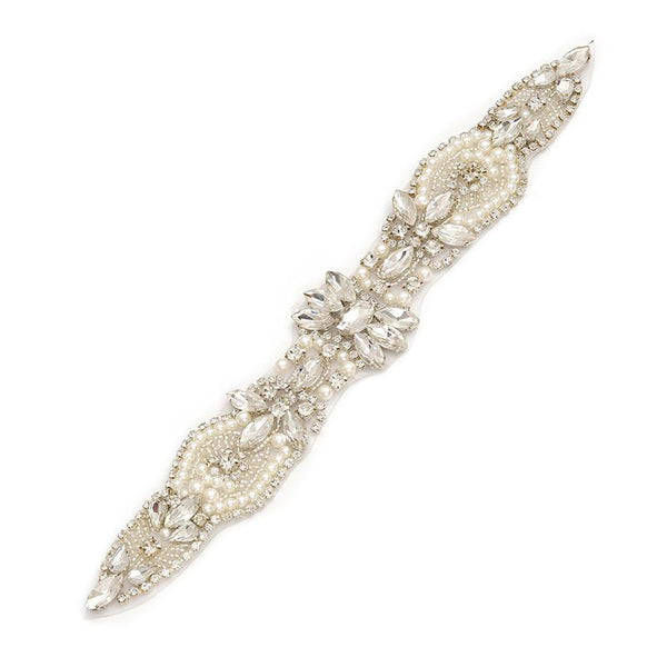 Rhinestone Bridal Applique: Iron-On Patch for Wedding Dress