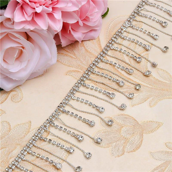 Sparkling Rhinestone Bridal Dress Trim: DIY Wedding Sash Embellishment
