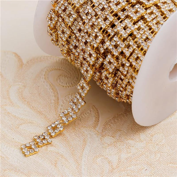 Sparkling Rhinestone Trim: Bridal Dress Crystal Banding, Wedding Gown Embellishment