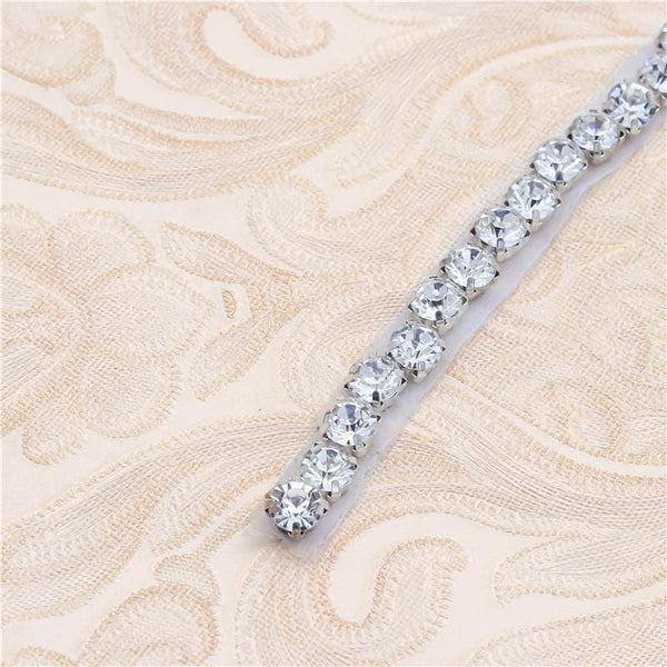 Rhinestone Bridal Applique: Iron-On Patch for Wedding Dress