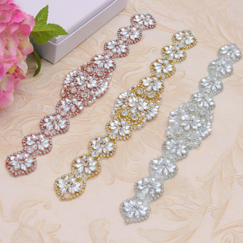 Rhinestone Bridal Applique: Iron-On Patch for Wedding Dress