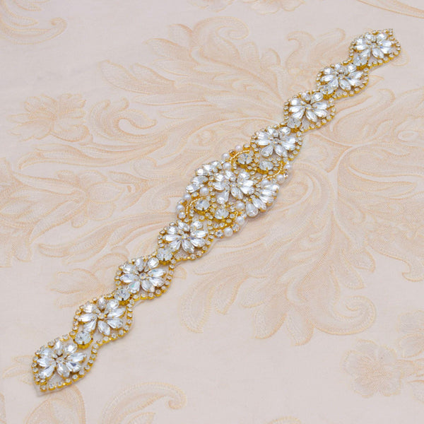 Rhinestone Bridal Applique: Iron-On Patch for Wedding Dress