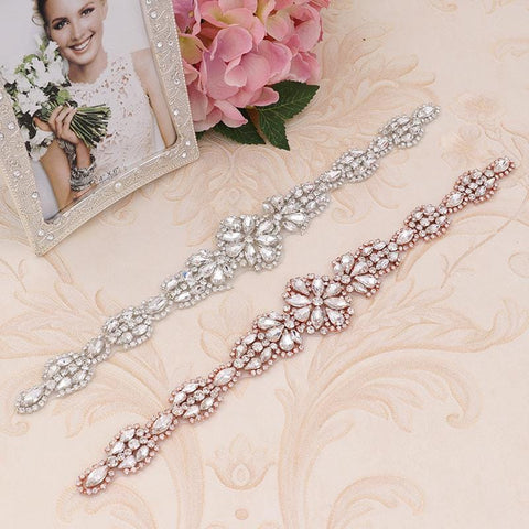 Rhinestone Bridal Applique: Iron-On Patch for Wedding Dress