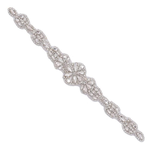 Rhinestone Bridal Applique: Iron-On Patch for Wedding Dress