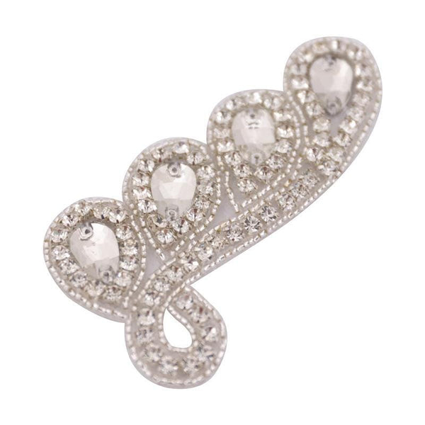 Rhinestone Bridal Applique: Iron-On Patch for Wedding Dress