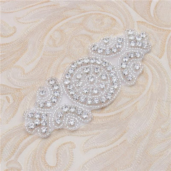 Bridal Dress Iron-On Rhinestone Patch - Colorful Sparkle for Sewing & Crafting Projects, DIY Wedding Embellishments