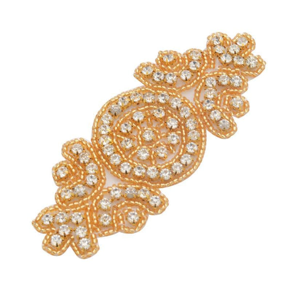 Bridal Dress Iron-On Rhinestone Patch - Colorful Sparkle for Sewing & Crafting Projects, DIY Wedding Embellishments