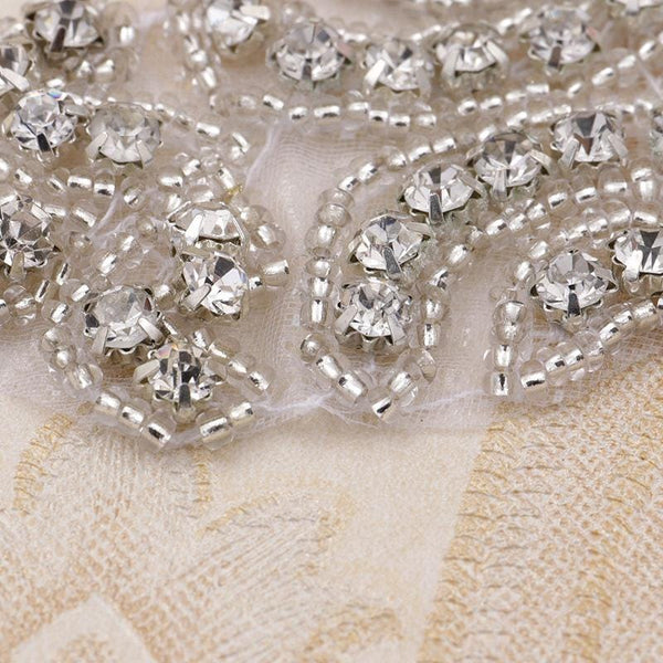 Rhinestone Bridal Applique: Iron-On Patch for Wedding Dress