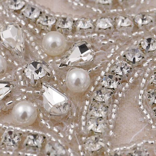 Rhinestone Bridal Applique: Iron-On Patch for Wedding Dress