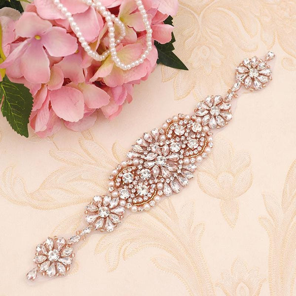 Rhinestone Bridal Applique: Iron-On Patch for Wedding Dress