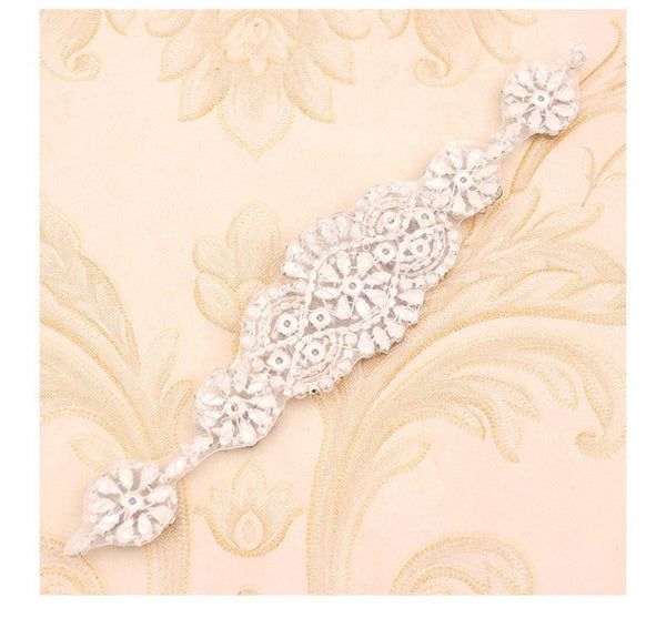 Rhinestone Bridal Applique: Iron-On Patch for Wedding Dress