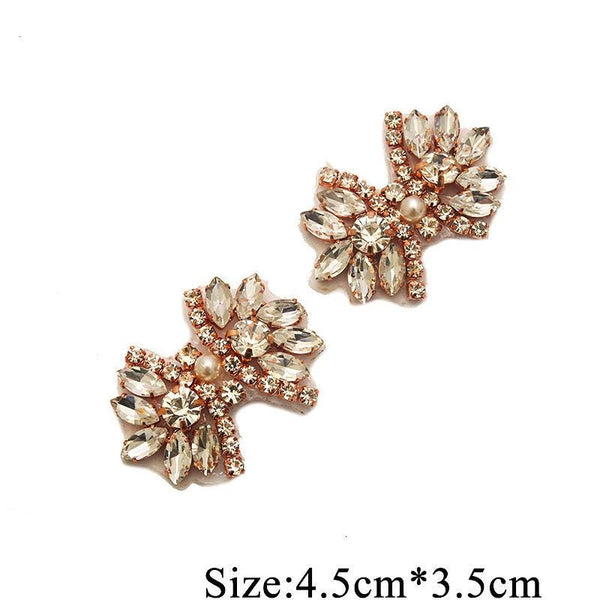 Rhinestone Bridal Applique: Iron-On Patch for Wedding Dress