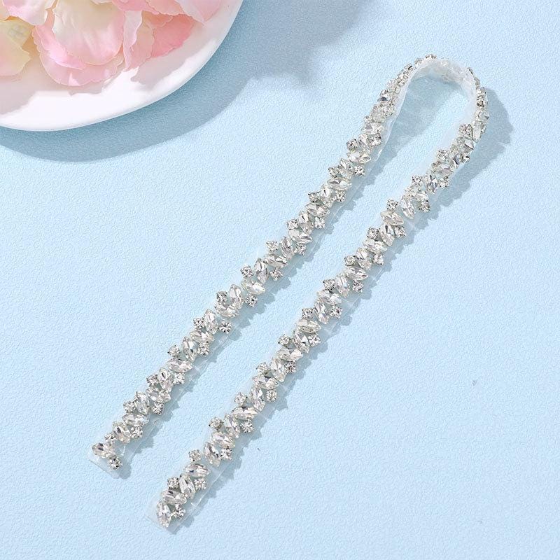 Rhinestone Bridal Applique: Iron-On Patch for Wedding Dress