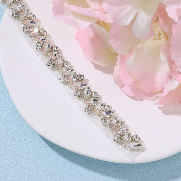 Rhinestone Bridal Applique: Iron-On Patch for Wedding Dress