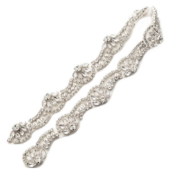 Rhinestone Bridal Dress Trim: Sparkling Wedding Sash Embellishment