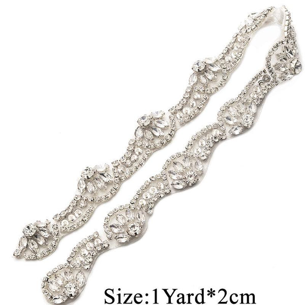 Rhinestone Bridal Dress Trim: Sparkling Wedding Sash Embellishment