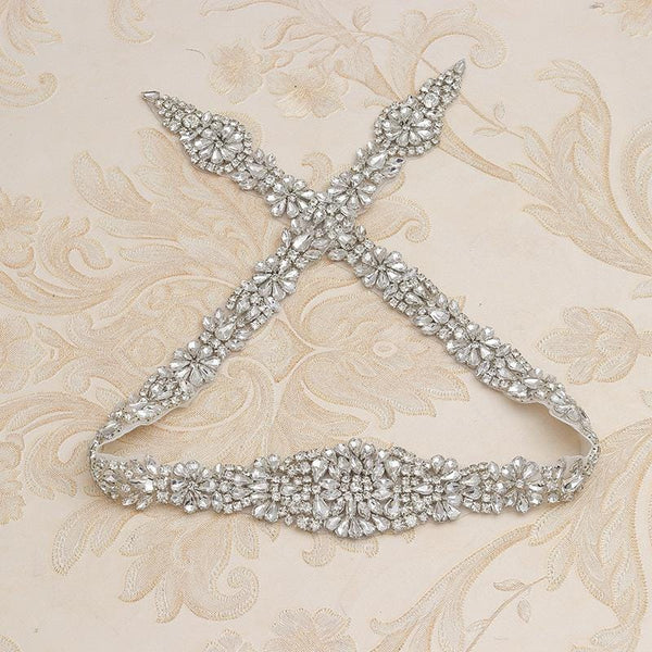 Rhinestone Bridal Applique: Iron-On Patch for Wedding Dress