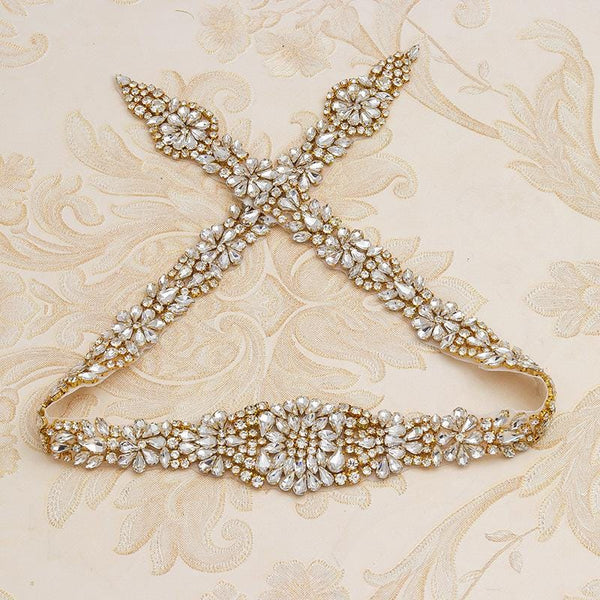 Rhinestone Bridal Applique: Iron-On Patch for Wedding Dress