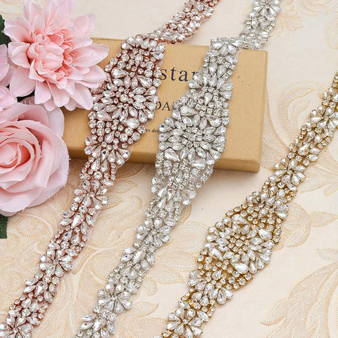 Rhinestone Bridal Applique: Iron-On Patch for Wedding Dress