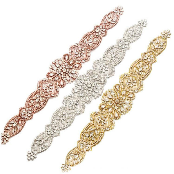 Rhinestone Bridal Applique: Iron-On Patch for Wedding Dress