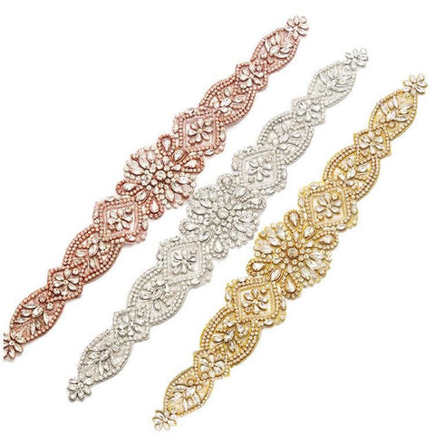 Rhinestone Bridal Applique: Iron-On Patch for Wedding Dress