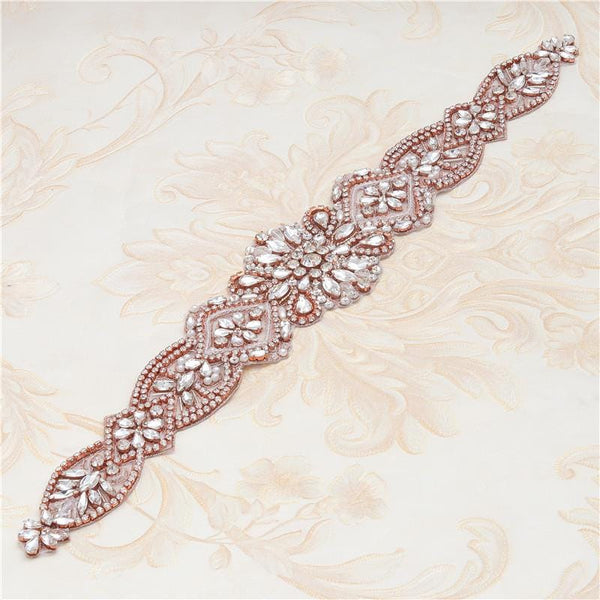 Rhinestone Bridal Applique: Iron-On Patch for Wedding Dress