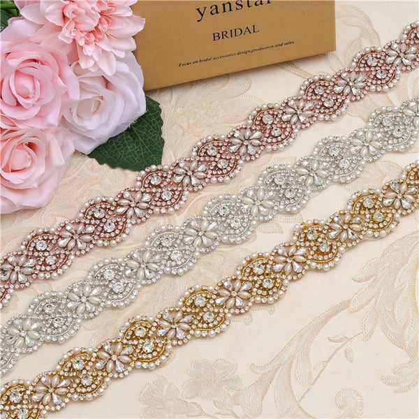 Rhinestone Bridal Applique: Iron-On Patch for Wedding Dress