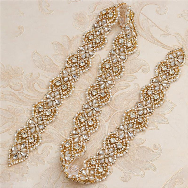 Rhinestone Bridal Applique: Iron-On Patch for Wedding Dress