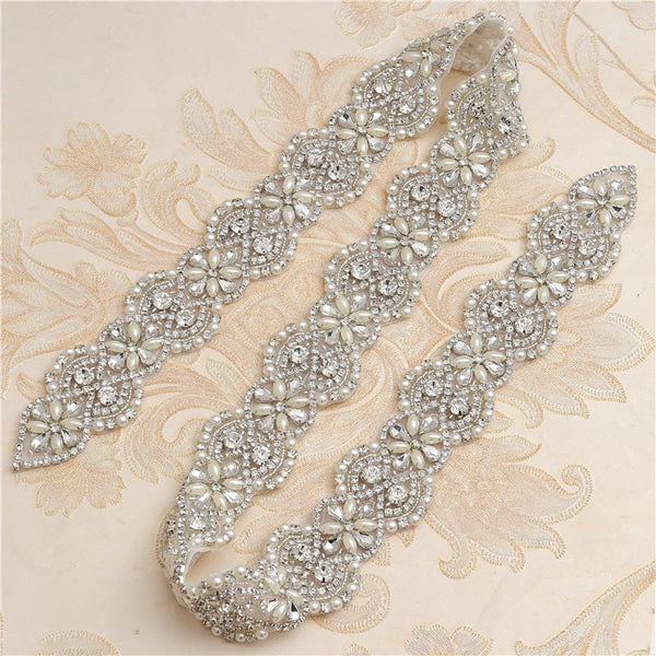 Rhinestone Bridal Applique: Iron-On Patch for Wedding Dress