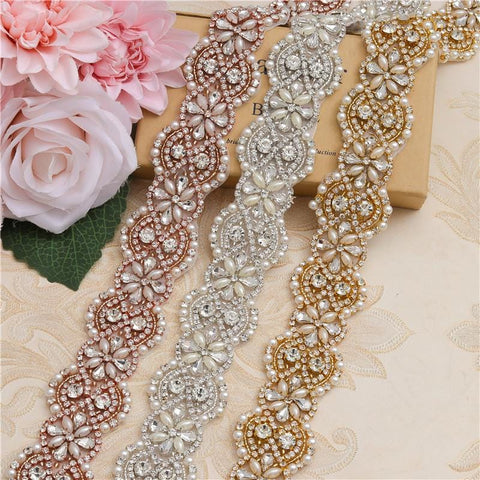 Rhinestone Bridal Applique: Iron-On Patch for Wedding Dress