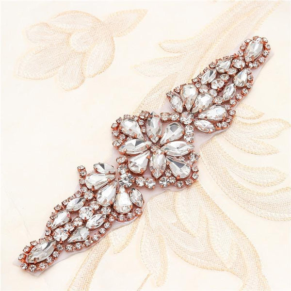 Rhinestone Bridal Applique: Iron-On Patch for Wedding Dress