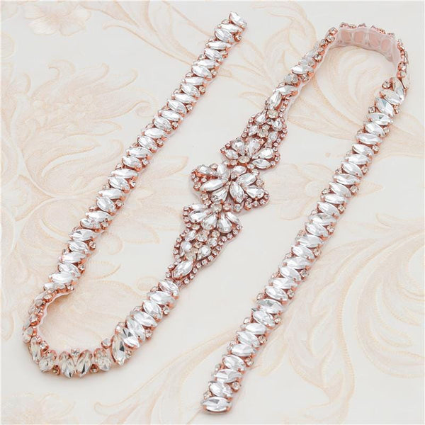 Rhinestone Bridal Belt Applique: Iron-On Patch (1 Yard)