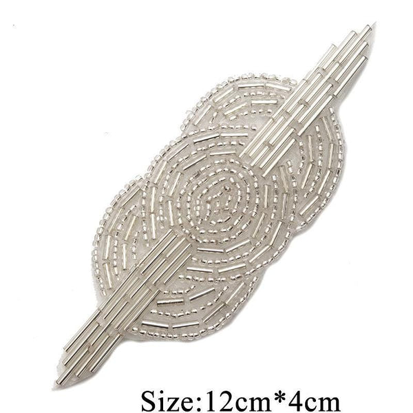 Rhinestone Bridal Applique: Iron-On Patch for Wedding Dress