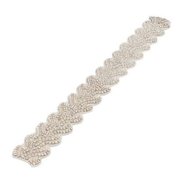Rhinestone Bridal Applique: Iron-On Patch for Wedding Dress Belt