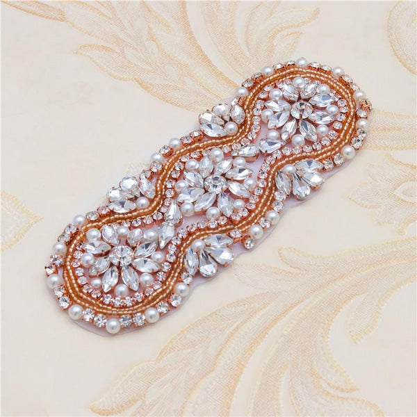 Rhinestone Bridal Applique: Iron-On Patch for Wedding Dress