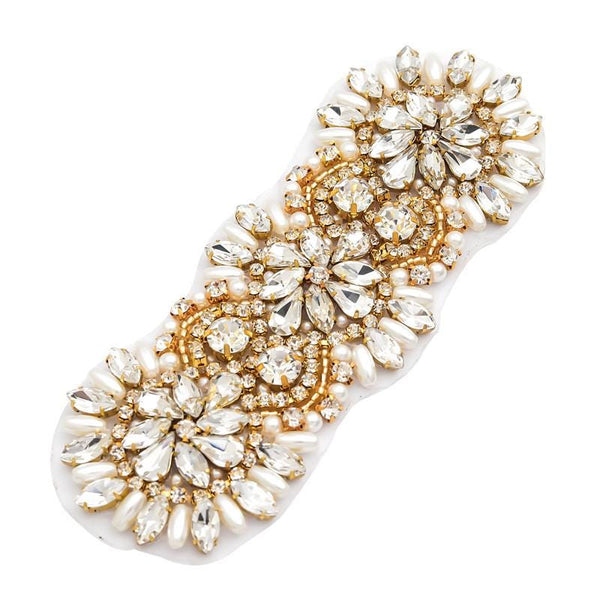 Rhinestone Bridal Applique: Iron-On Patch for Wedding Dress