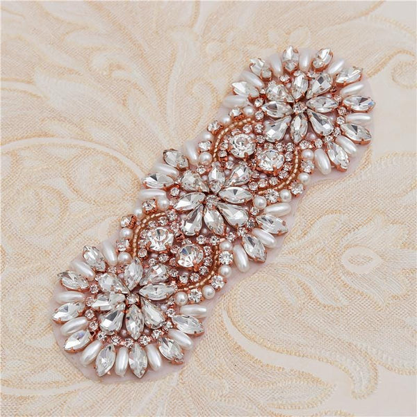 Rhinestone Bridal Applique: Iron-On Patch for Wedding Dress
