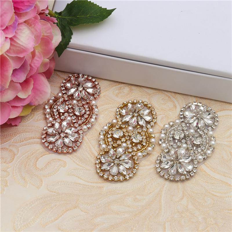 Rhinestone Bridal Applique: Iron-On Patch for Wedding Dress