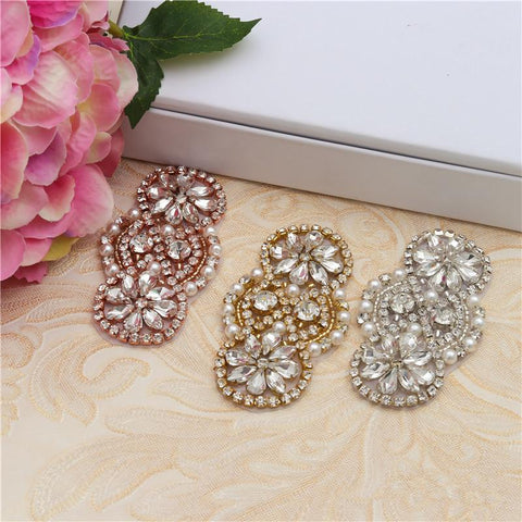 Rhinestone Bridal Applique: Iron-On Patch for Wedding Dress