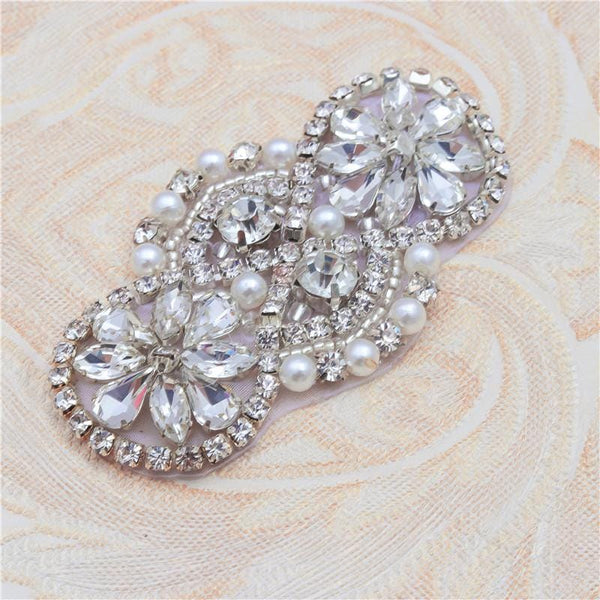 Rhinestone Bridal Applique: Iron-On Patch for Wedding Dress