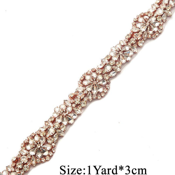 Rhinestone Bridal Dress Trim: Sparkling Wedding Sash Embellishment