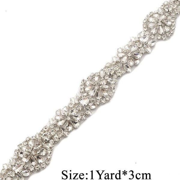 Rhinestone Bridal Dress Trim: Sparkling Wedding Sash Embellishment