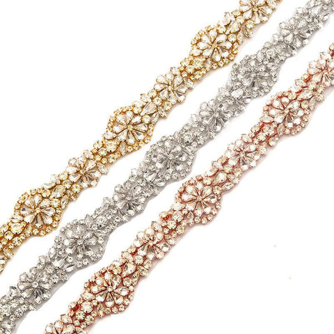 Rhinestone Bridal Dress Trim: Sparkling Wedding Sash Embellishment